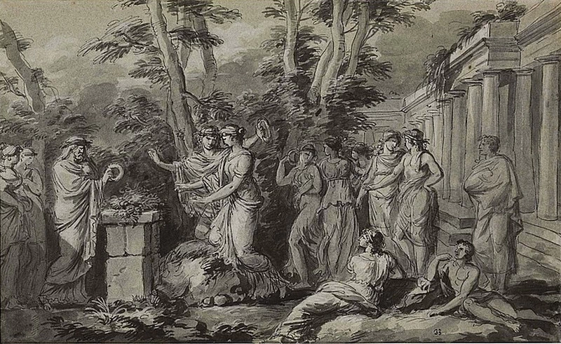 Una scena di sacrificio a Imene